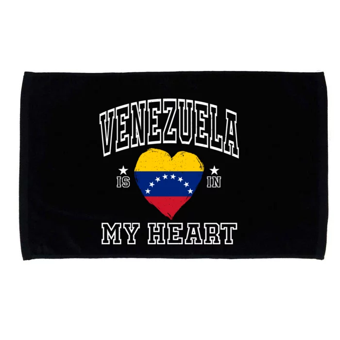 Venezuela Is In My Heart Proud Flag Athletic Souvenir Gift Microfiber Hand Towel