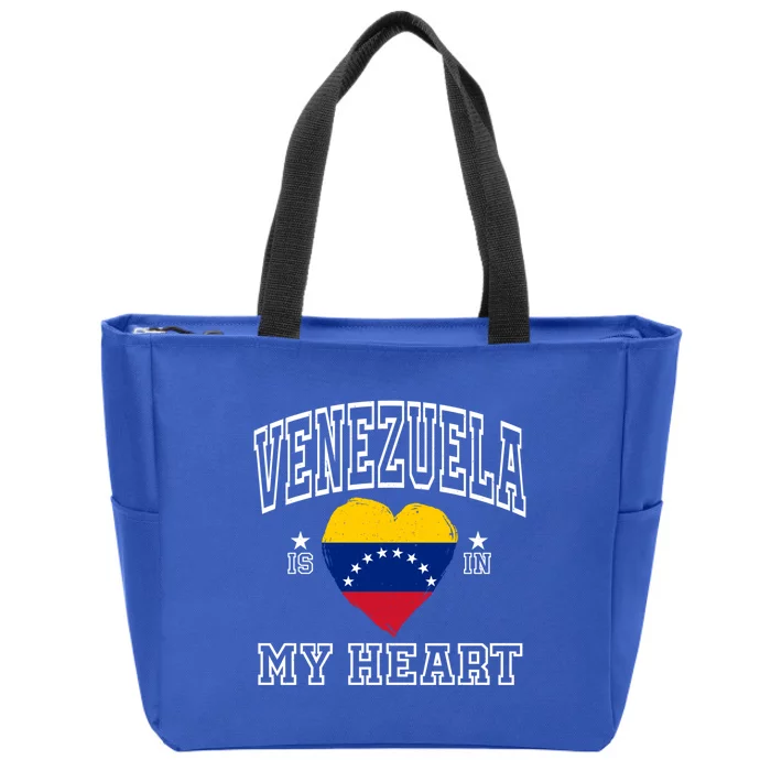 Venezuela Is In My Heart Proud Flag Athletic Souvenir Gift Zip Tote Bag