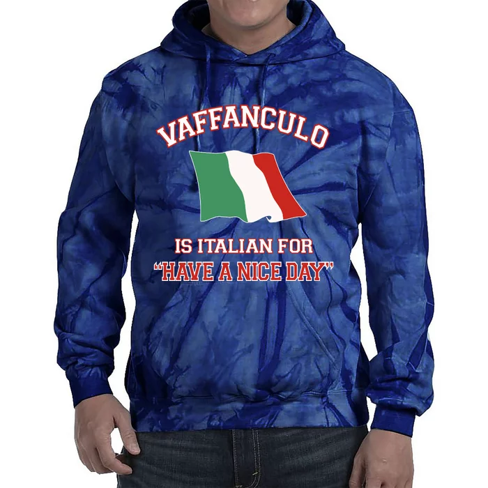 Vaffanculo Is Italian For Have A Nice Day Tie Dye Hoodie