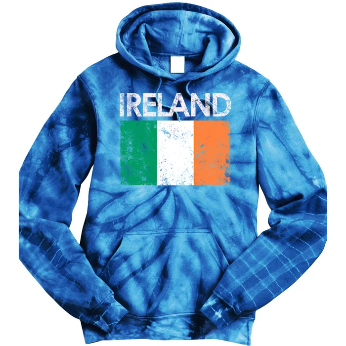 Vintage Ireland Irish Flag Pride Gift Cool Gift Tie Dye Hoodie