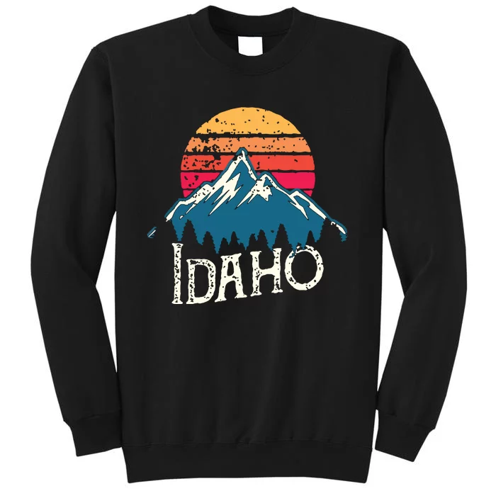 Vintage Idaho Id Mountains Outdoor Wildness Retro Tall Sweatshirt