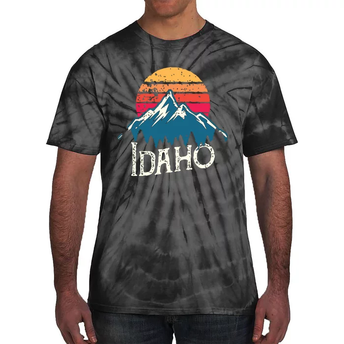 Vintage Idaho Id Mountains Outdoor Wildness Retro Tie-Dye T-Shirt