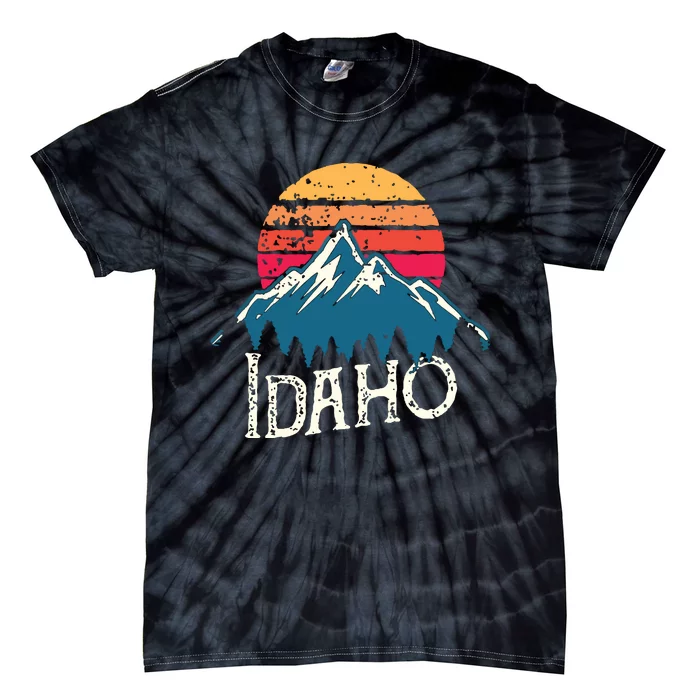 Vintage Idaho Id Mountains Outdoor Wildness Retro Tie-Dye T-Shirt