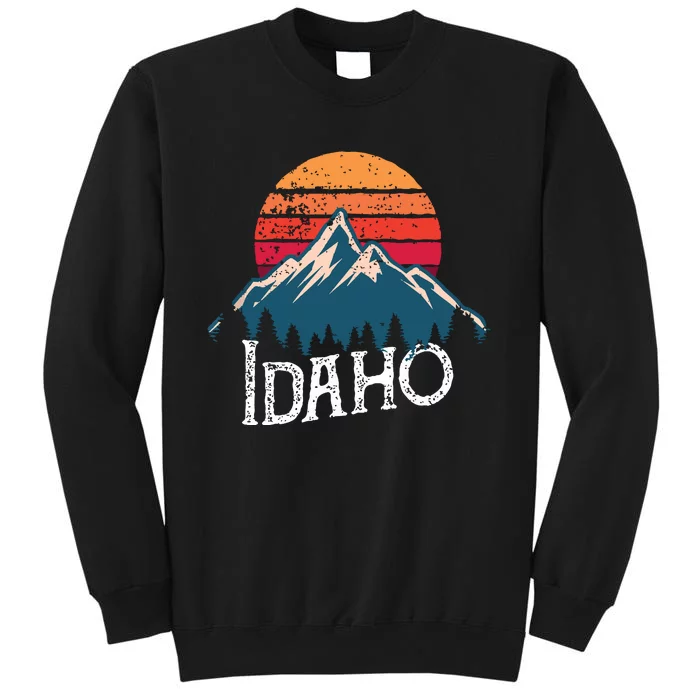 Vintage Idaho Id Mountains Outdoor Wildness Retro Tall Sweatshirt