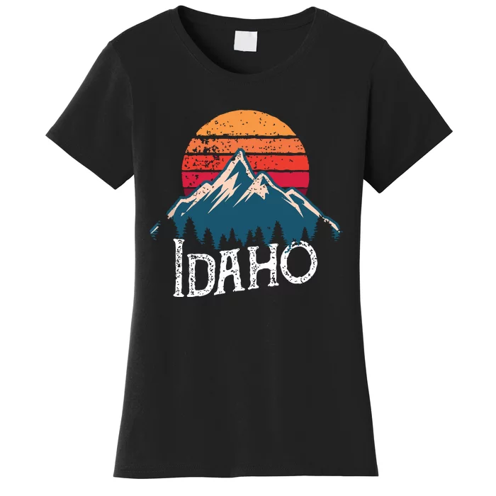 Vintage Idaho Id Mountains Outdoor Wildness Retro Women's T-Shirt