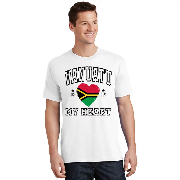 Vanuatu Is In My Heart Proud Flag Athletic Gift T-Shirt