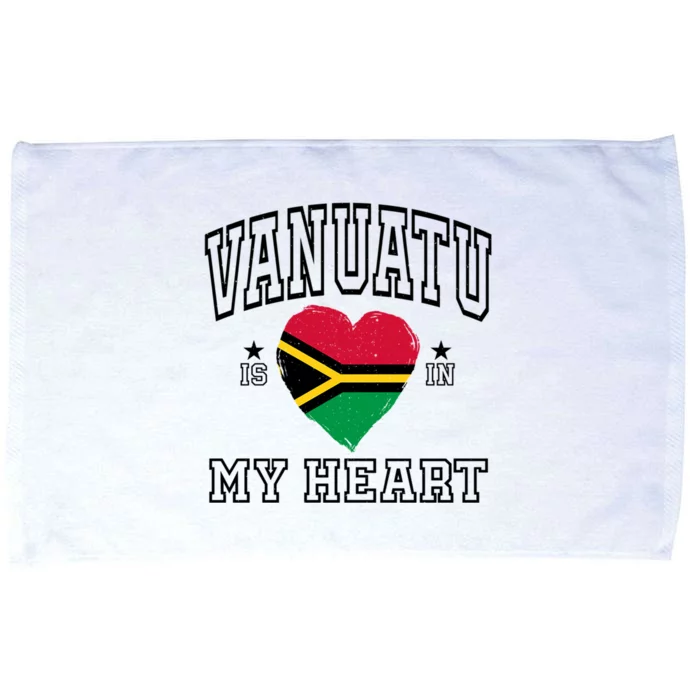 Vanuatu Is In My Heart Proud Flag Athletic Gift Microfiber Hand Towel