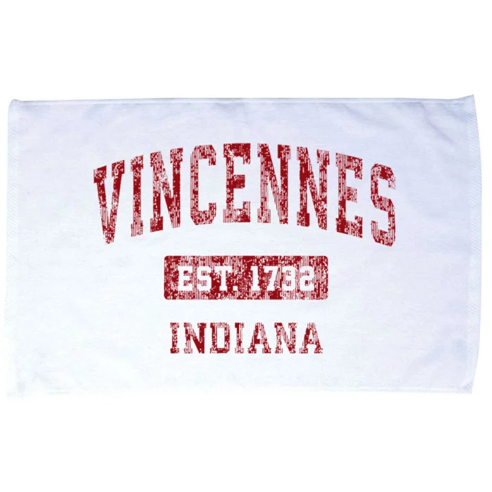 Vincennes Indiana In Vintage Sports Design Red Design Microfiber Hand Towel