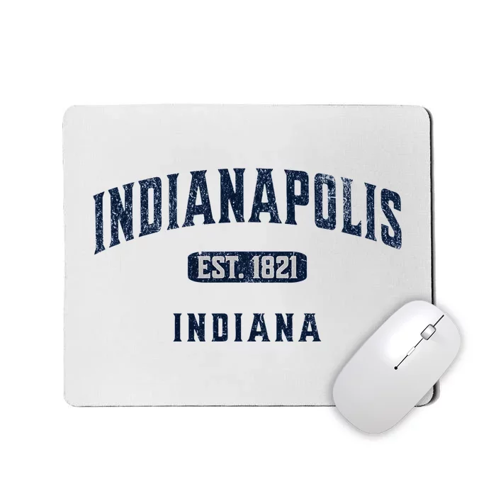 Visit Indianapolis Indiana Vintage Athletic Souvenir Mousepad