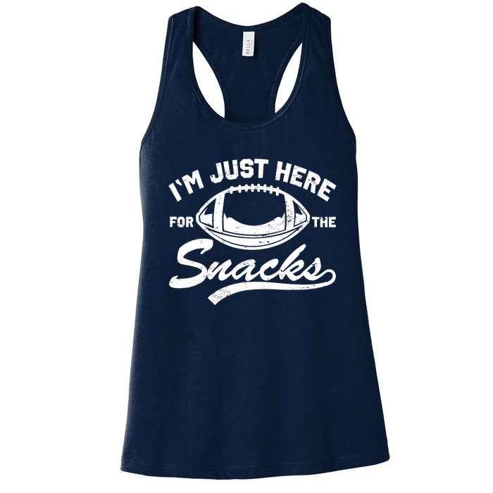 Vintage I'm Just Here For The Snacks Fantasy Football Women's Racerback Tank