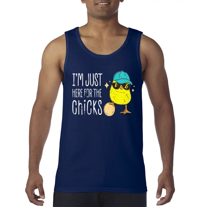 Vintage I'm Just Here For The Chicks Cute Easter Tank Top