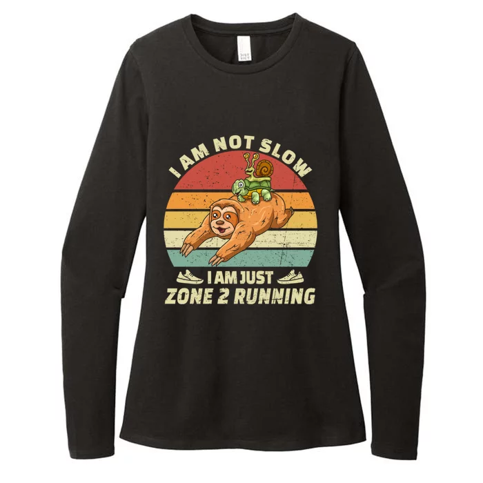 Vintage Im Just Zone 2 Running Sloth Slow Runner Team Great Gift Womens CVC Long Sleeve Shirt