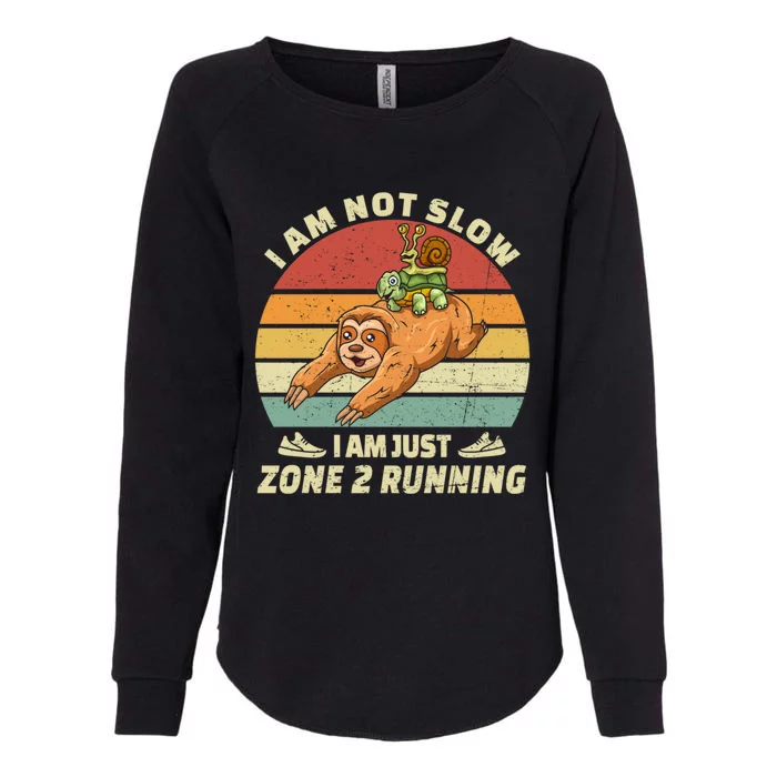 Vintage Im Just Zone 2 Running Sloth Slow Runner Team Great Gift Womens California Wash Sweatshirt