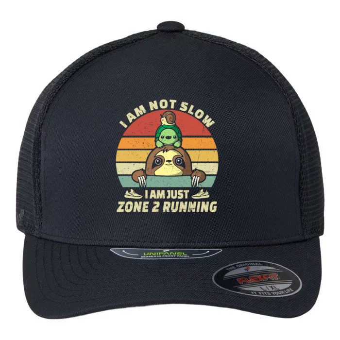 Vintage Im Just Zone 2 Running Funny Sloth Slow Runner Team Gift Flexfit Unipanel Trucker Cap