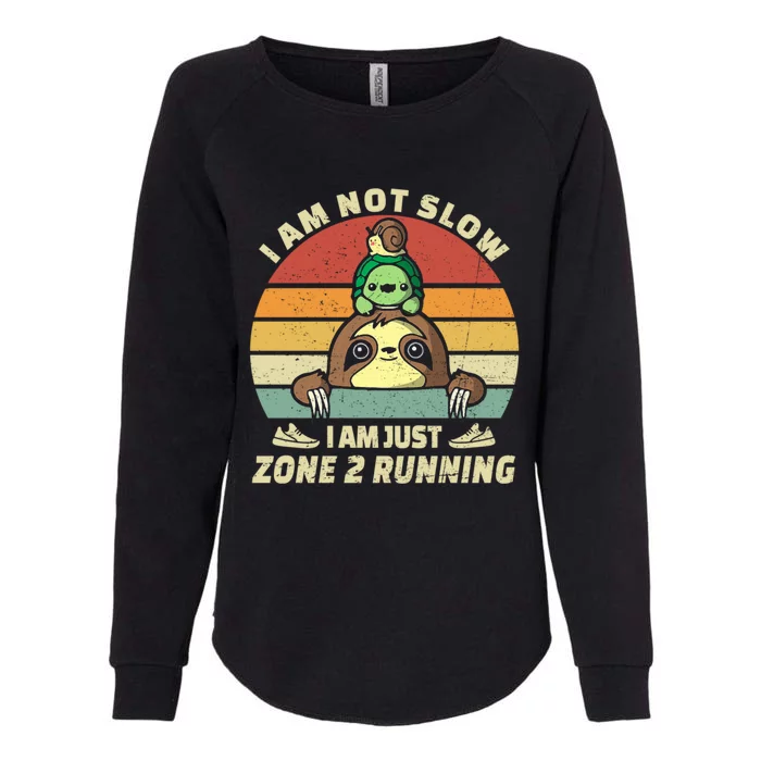 Vintage Im Just Zone 2 Running Funny Sloth Slow Runner Team Gift Womens California Wash Sweatshirt