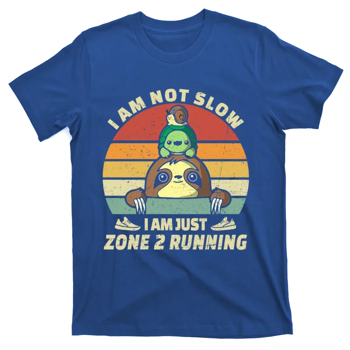 Vintage Im Just Zone 2 Running Funny Sloth Slow Runner Team Gift T-Shirt