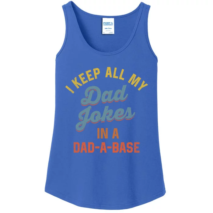 Vintage I Keep All My Dad Jokes In A Dadgift A Gift Base Funny Dad Funny Gift Ladies Essential Tank