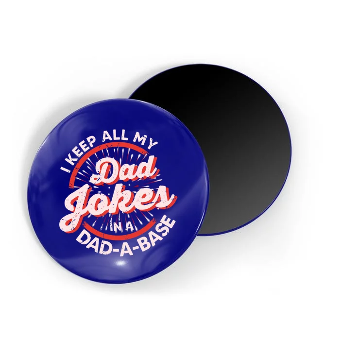 Vintage I Keep All My Dad Jokes In A Dadgiftagiftbase Funny Dad Great Gift Magnet