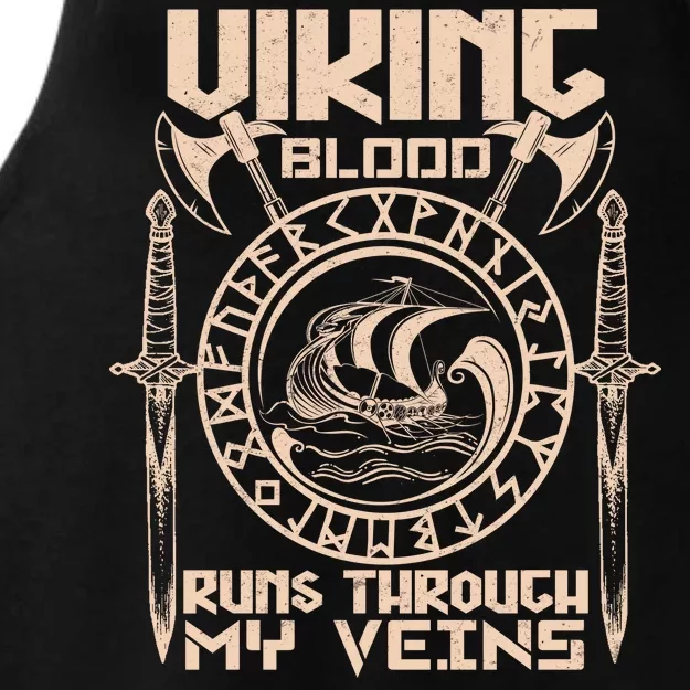 Viking Blood Runs Through My Veins Ladies Tri-Blend Wicking Tank