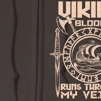 Viking Blood Runs Through My Veins Full Zip Hoodie