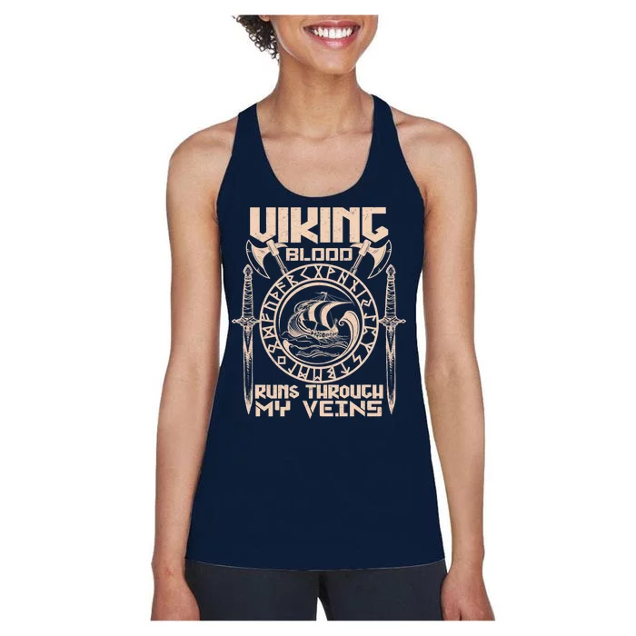 Viking Blood Runs Through My Veins Women's Racerback Tank