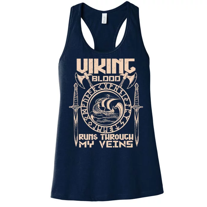 Viking Blood Runs Through My Veins Women's Racerback Tank