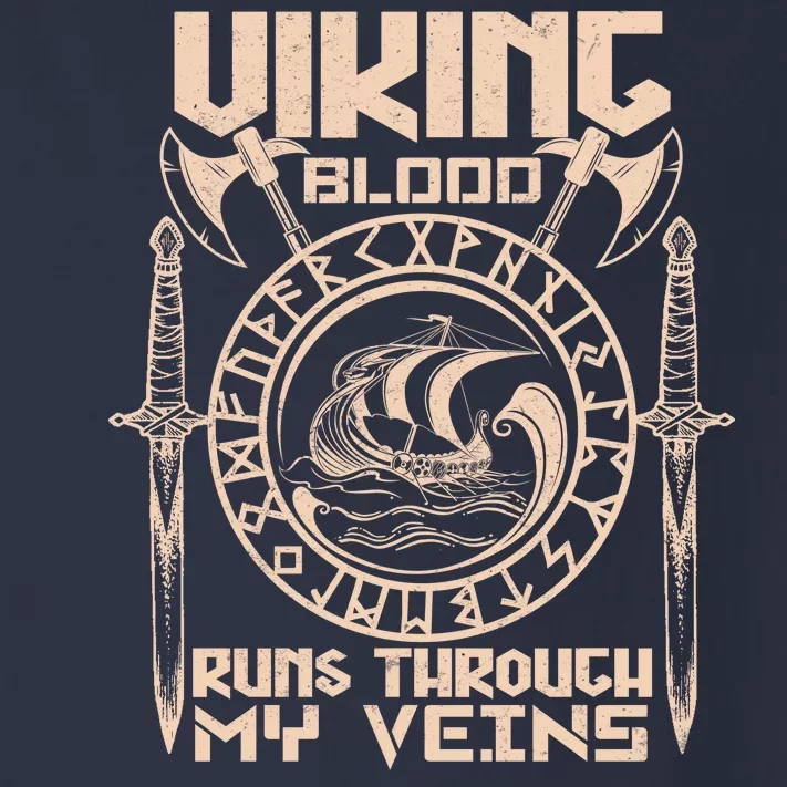 Viking Blood Runs Through My Veins Toddler Long Sleeve Shirt