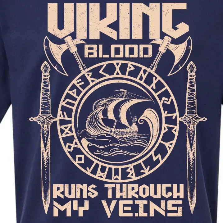 Viking Blood Runs Through My Veins Sueded Cloud Jersey T-Shirt