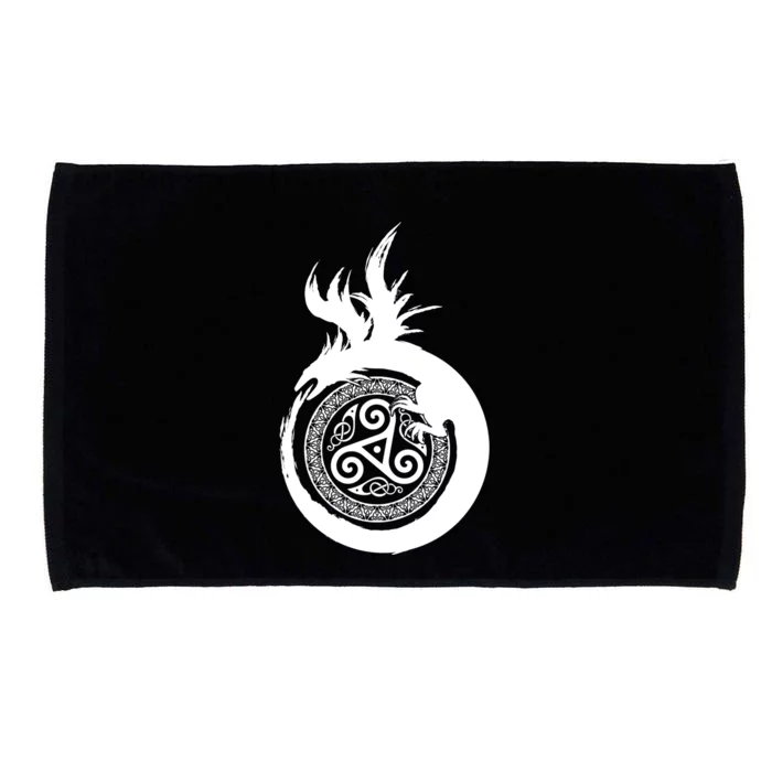 Viking Dragon Celtic Emblem Microfiber Hand Towel