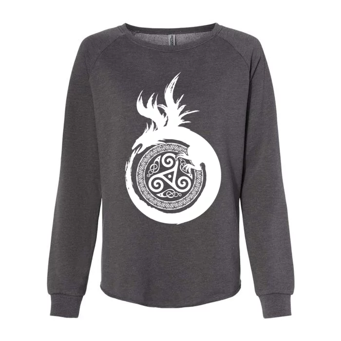 Viking Dragon Celtic Emblem Womens California Wash Sweatshirt