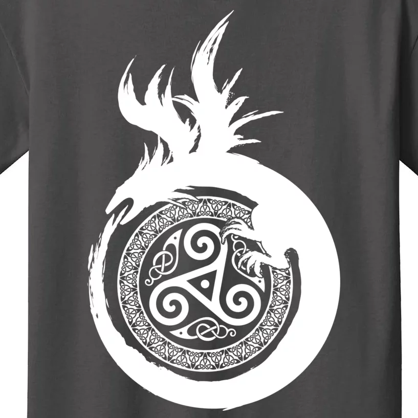 Viking Dragon Celtic Emblem Kids T-Shirt