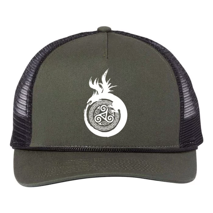 Viking Dragon Celtic Emblem Retro Rope Trucker Hat Cap