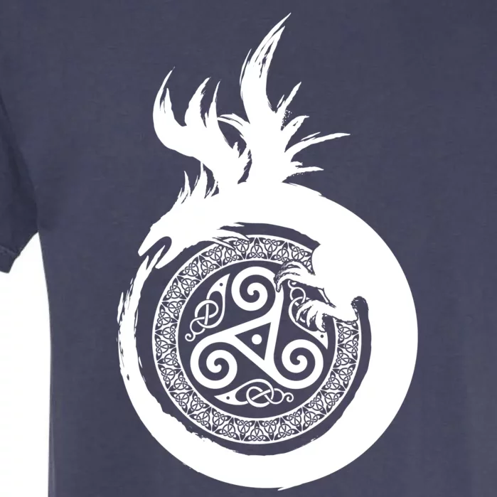 Viking Dragon Celtic Emblem Garment-Dyed Heavyweight T-Shirt