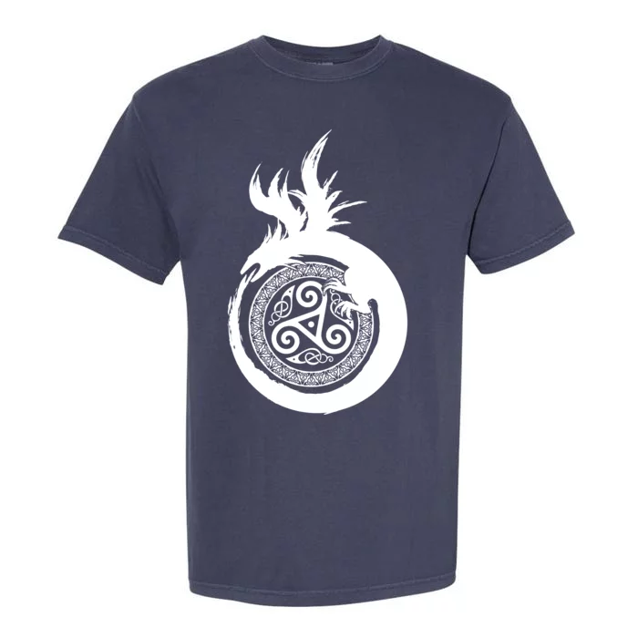 Viking Dragon Celtic Emblem Garment-Dyed Heavyweight T-Shirt