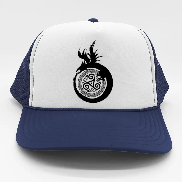 Viking Dragon Celtic Emblem Trucker Hat