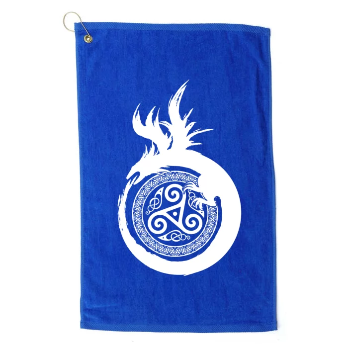 Viking Dragon Celtic Emblem Platinum Collection Golf Towel