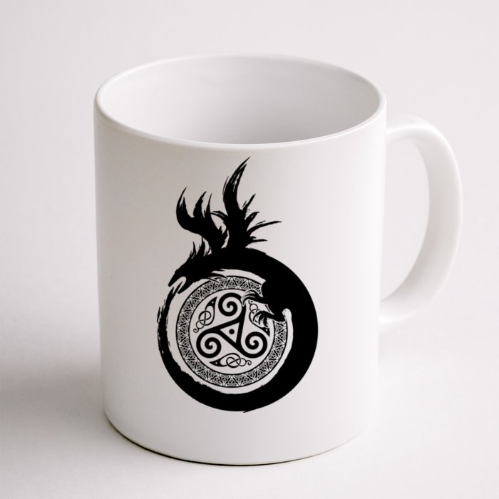 Viking Dragon Celtic Emblem Front & Back Coffee Mug