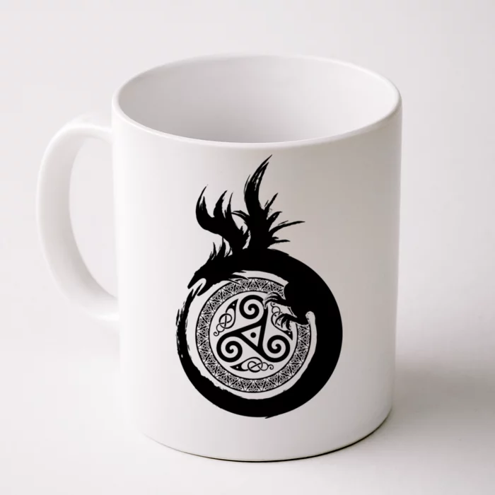 Viking Dragon Celtic Emblem Front & Back Coffee Mug