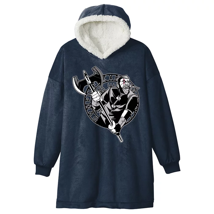 Viking Warrior Weapon Hooded Wearable Blanket