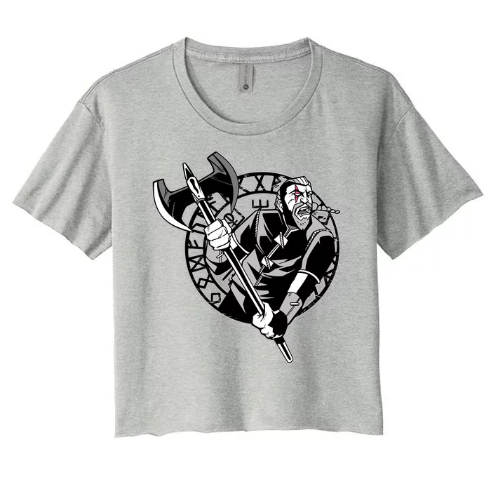 Viking Warrior Weapon Women's Crop Top Tee