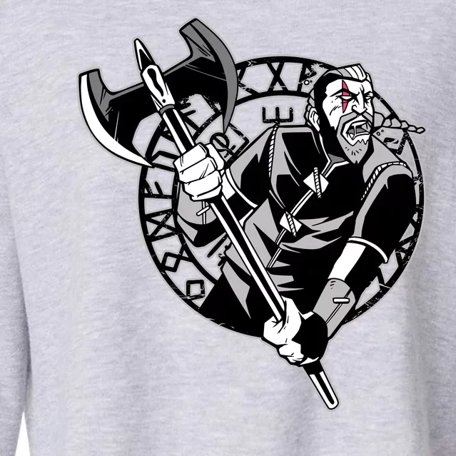 Viking Warrior Weapon Cropped Pullover Crew