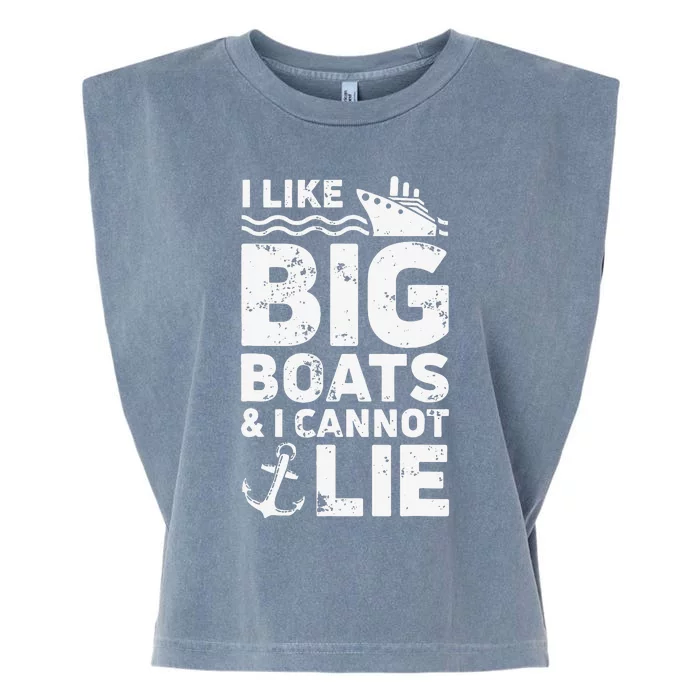 vintage I Like Big Boats and I Cannot Lie Garment-Dyed Women's Muscle Tee