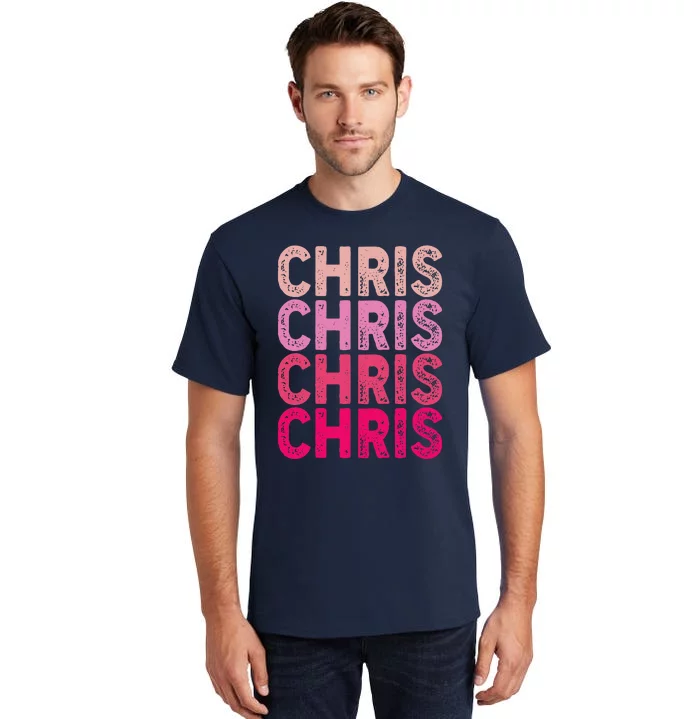 Vintage I Love Chris Retro Pattern Tall T-Shirt