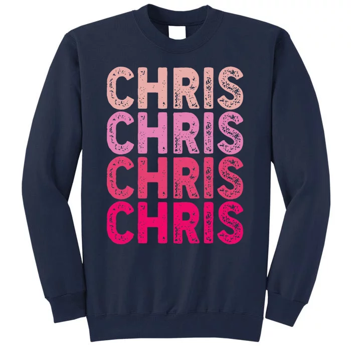 Vintage I Love Chris Retro Pattern Tall Sweatshirt