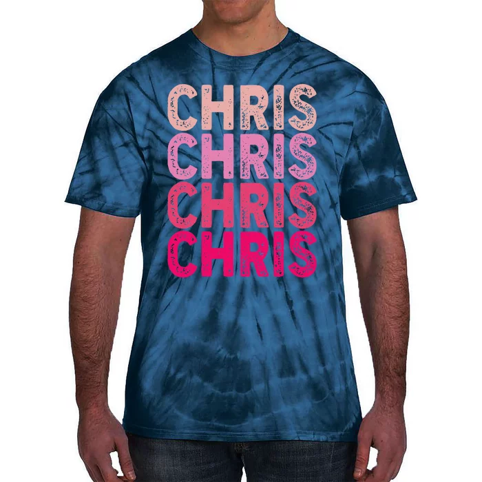 Vintage I Love Chris Retro Pattern Tie-Dye T-Shirt