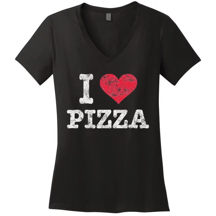 Vintage I Love Pizza Trendy pizza foodie Women's V-Neck T-Shirt