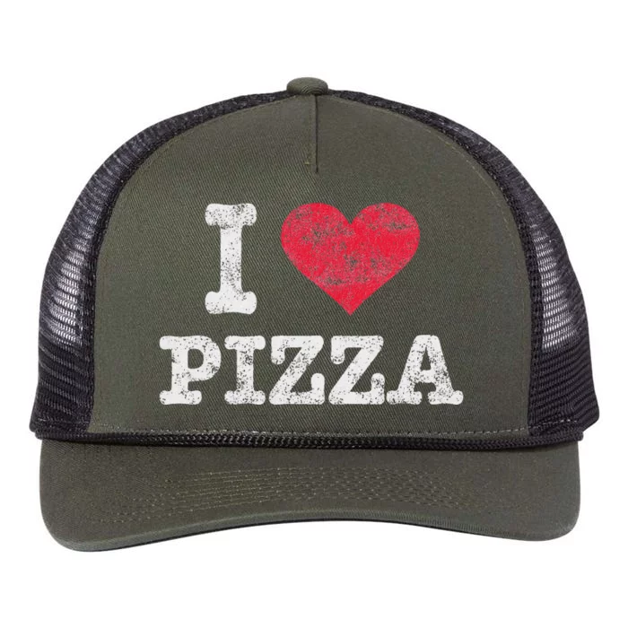 Vintage I Love Pizza Trendy pizza foodie Retro Rope Trucker Hat Cap