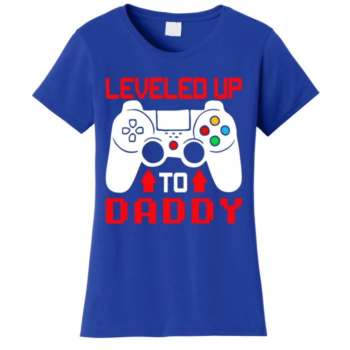 Vintage I Leveled Up To Daddy Funny Soon To Be Dad Gift Women's T-Shirt