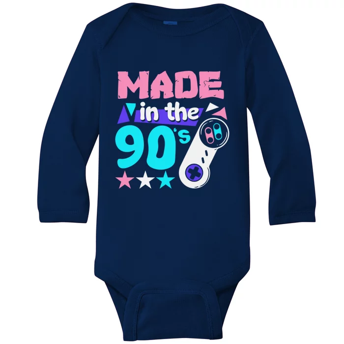 Vintage I Love The 90s Retro Gaming Made In The 90s Cute Gift Baby Long Sleeve Bodysuit