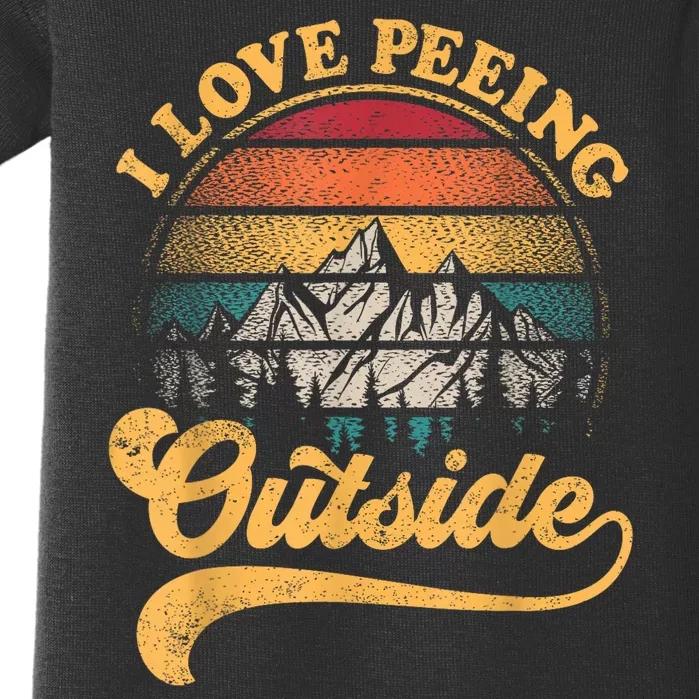 Vinatge I Love Peeing Outside Hiking Camping Gift Baby Bodysuit